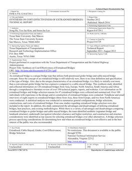 Fhwa/Tx-12/0-6729-1 Synthesis on Cost-Effectiveness Of