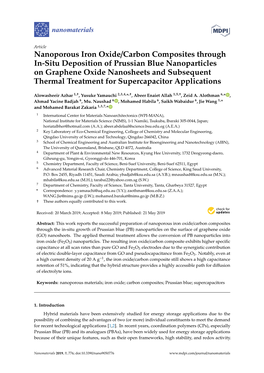 Nanoporous Iron Oxide/Carbon Composites Through In-Situ Deposition of Prussian Blue Nanoparticles on Graphene Oxide Nanosheets A