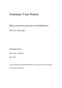 Nominate Your Poison