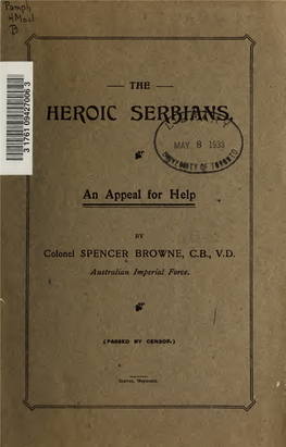 The Heroic Serbians. an Appeal for Help