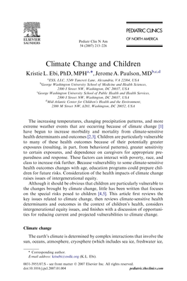 Climate Change and Children Kristie L