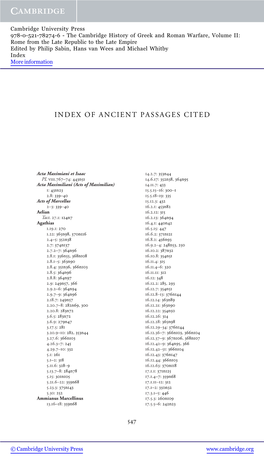 Index of Ancient Passages Cited