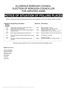 Notice of Situation of Polling Places