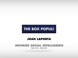 Joan Laporta Informe Social Intelligence