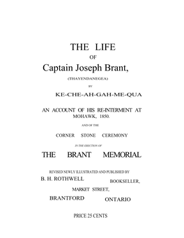 THE LIFE Captain Joseph Brant