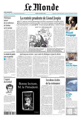 LE MONDE/PAGES<UNE>