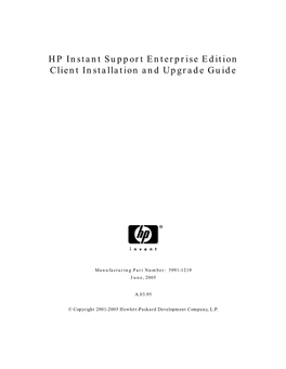 HP Instant Support Enterprise Edition Client Installation and Upgrade Guide