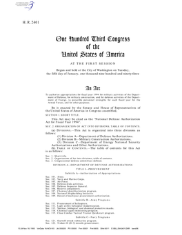 National Defense Authorization Act for Fiscal Year 1994’’