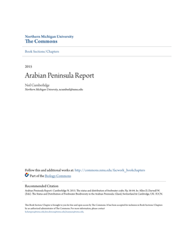 Arabian Peninsula Report Neil Cumberlidge Northern Michigan University, Ncumberl@Nmu.Edu
