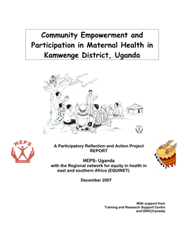 Community Empowerment and Participation in Maternal Health in Kamwenge District, Uganda