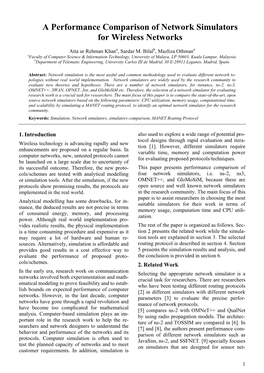 Comparison of Different Network Simulators