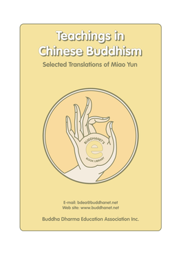 Teachings in Chinese Buddhism
