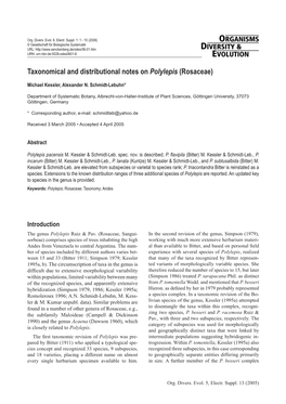 Taxonomical and Distributional Notes on Polylepis (Rosaceae)