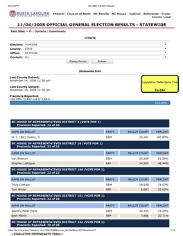 11/04/2008 Official General Election Results - Statewide