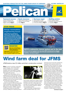 Wind Farm Deal for JFMS Extremely Proud to Have Been Awarded This JFMS Lands a New £3 Million Wind Farm Construction Contract Integrated Marine Services Contract