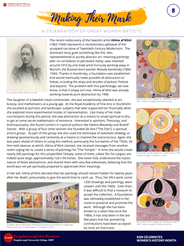 Hilma Af Klint (1862-1944) Represents a Revolutionary Upheaval of the Accepted Narrative of Twentieth-Century Modernism