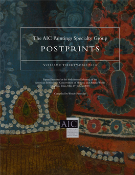 The AIC Paintings Specialty Group POSTPRINTS