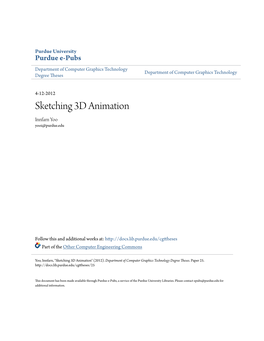 Sketching 3D Animation Innfarn Yoo Yooi@Purdue.Edu