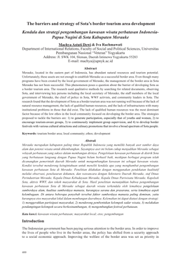 The Barriers and Strategy of Sota's Border Tourism Area Development