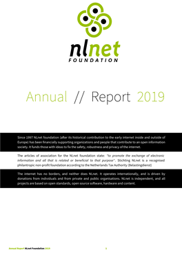 Nlnet Foundation Annual Report 2019