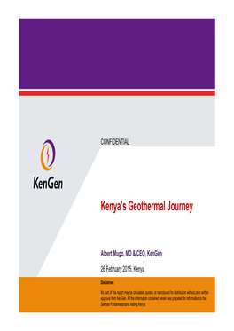 Kenya's Geothermal Journey