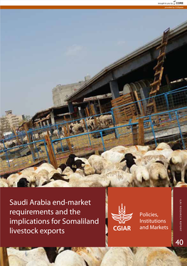 Saudi Arabia End-Market Requirements and the Implications for Somaliland Livestock Exports I