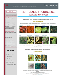 The Lowdown HORTSENSE & PESTSENSE