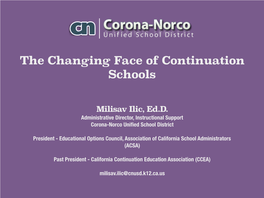 Changing Face of Continuation Schools 2018-19