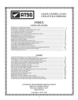 Axod/Axode (Ax4s) Update Handbook