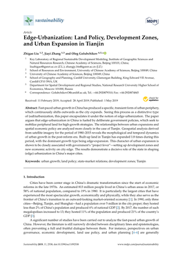 Land Policy, Development Zones, and Urban Expansion in Tianjin