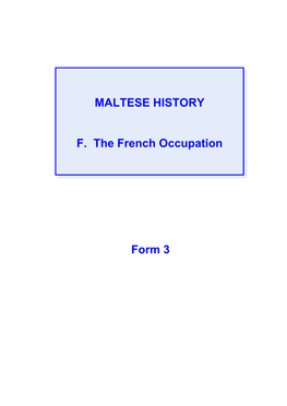 Malta Under the French