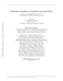 Randomized Algorithms for Scientific Computing (RASC)