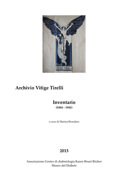 Archivio Vitige Tirelli Inventario