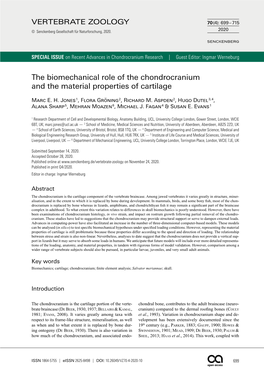 The Biomechanical Role of the Chondrocranium and the Material Properties of Cartilage