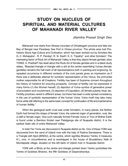 Study on Nucleus of Spiritual and Material Cultures of Mahanadi River Valley