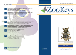 Contents a Peer-Reviewed Open-Access Journal Zookeys 1000