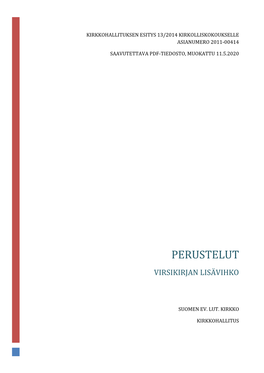 Virsikirjan Lisävihkon Perustelut (Pdf)