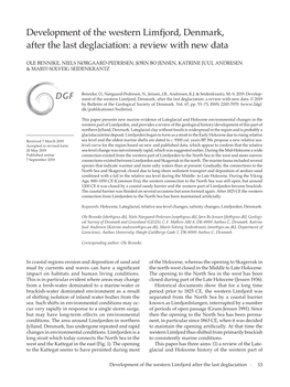 Development of the Western Limfjord, Denmark, After the Last Deglaciation: a Review with New Data