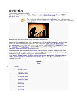 Horror Film from Wikipedia, the Free Encyclopedia 