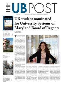 UB Student Nominated for University Systems of Maryland Board of Regents Eet Obile Pp by Andrew R