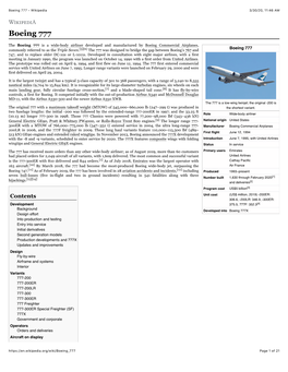 Boeing 777 - Wikipedia 3/30/20, 11�46 AM