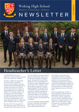 NEWSLETTER Headteacher: Jane Abbott