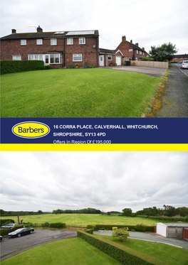 16 Corra Place, Calverhall, Whitchurch, Shropshire, Sy13 4Pd