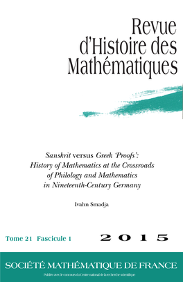 Revue D'histoire Des Mathématiques