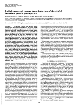 Twilight-Zone and Canopy Shade Induction of the Athb-2 Homeobox