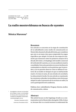 La Radio Montevideana En Busca De Oyentes 7