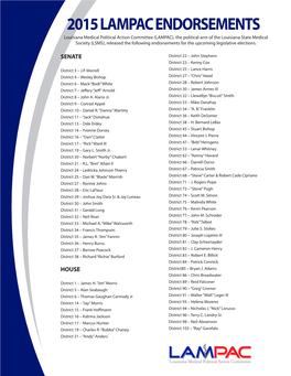 2015 Lampac Endorsements