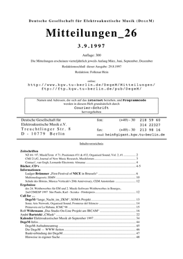 DEGEM – Mitteilungen 26