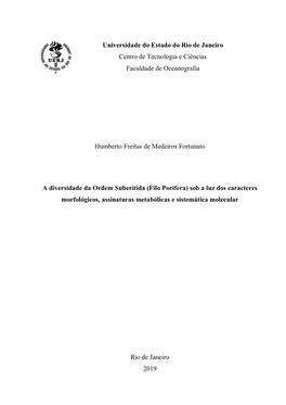 Universidade Do Estado Do Rio De Janeiro Centro De Tecnologia E Ciências Faculdade De Oceanografia