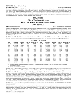 79680000 City of Portland, Oregon First Lien Water System Revenue